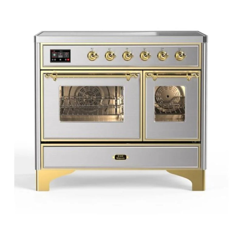 ILVE Majestic II 40" Induction Freestanding Range in Stainless Steel with Brass Trim, UMDI10NS3SSG