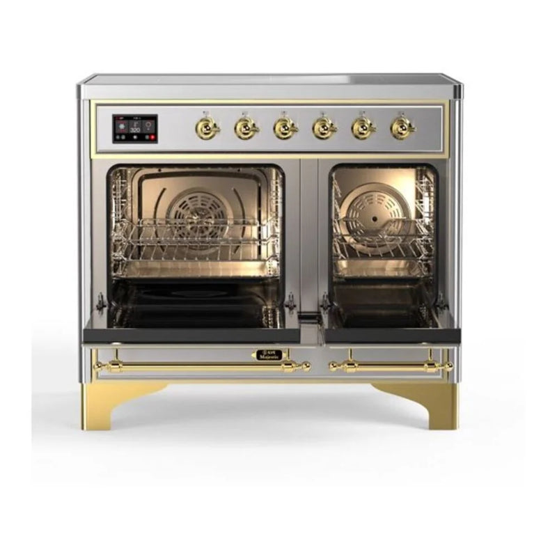 ILVE Majestic II 40" Induction Freestanding Range in Stainless Steel with Brass Trim, UMDI10NS3SSG