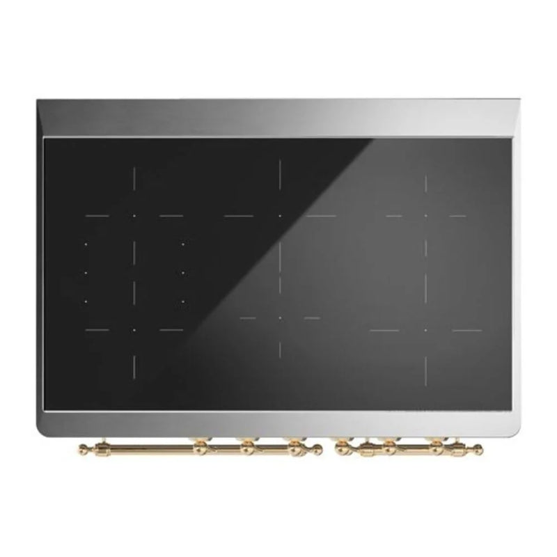 ILVE Majestic II 40" Induction Freestanding Range in Stainless Steel with Brass Trim, UMDI10NS3SSG