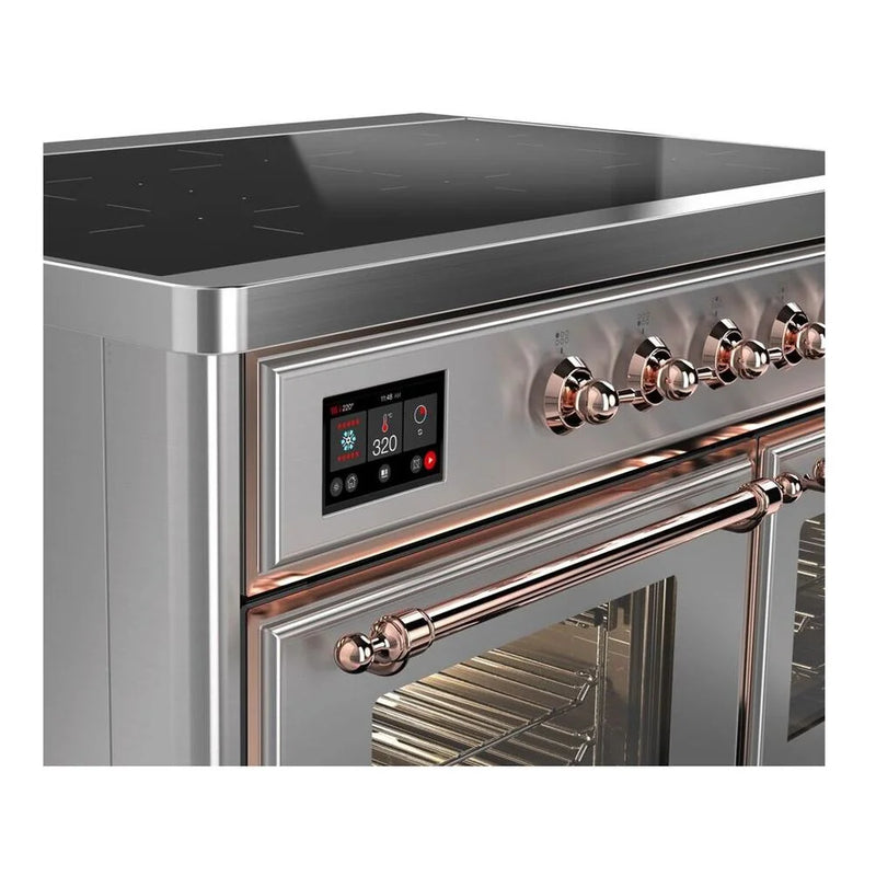 ILVE Majestic II 40" Induction Freestanding Range in Stainless Steel with Copper Trim, UMDI10NS3SSP