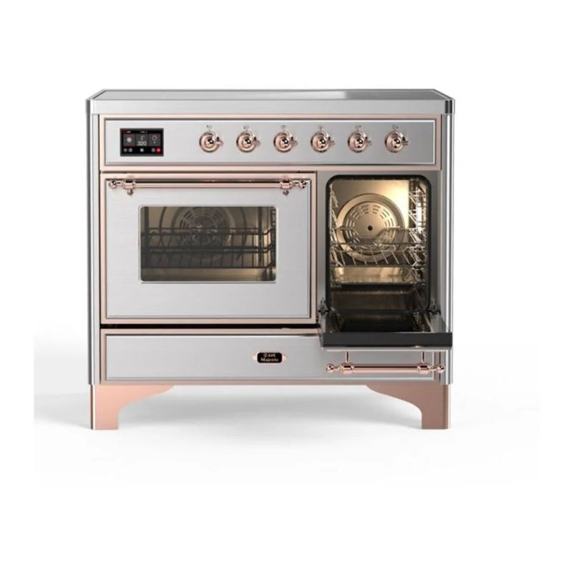 ILVE Majestic II 40" Induction Freestanding Range in Stainless Steel with Copper Trim, UMDI10NS3SSP