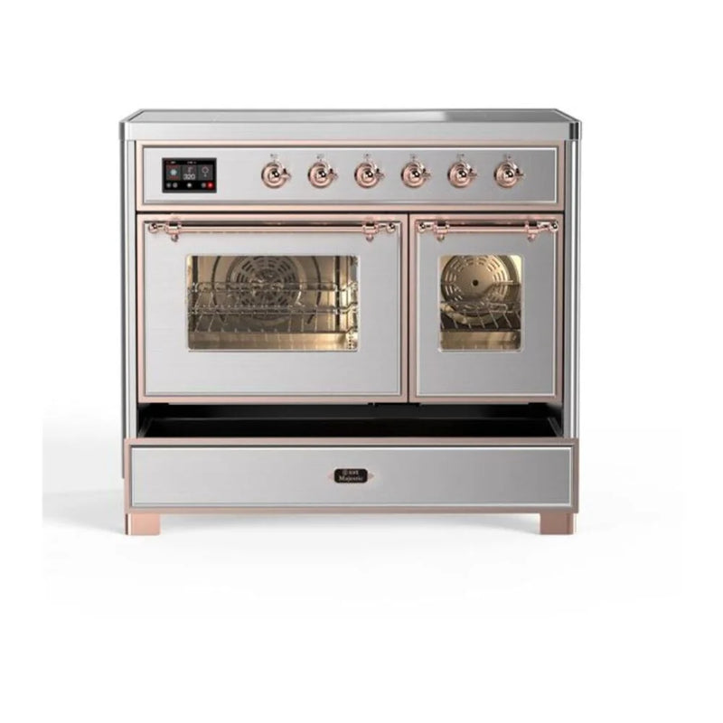 ILVE Majestic II 40" Induction Freestanding Range in Stainless Steel with Copper Trim, UMDI10NS3SSP