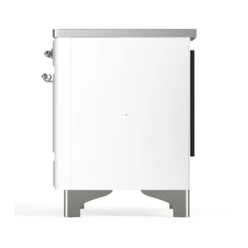 ILVE Majestic II 40" Induction Freestanding Range in White with Chrome Trim, UMDI10NS3WHC