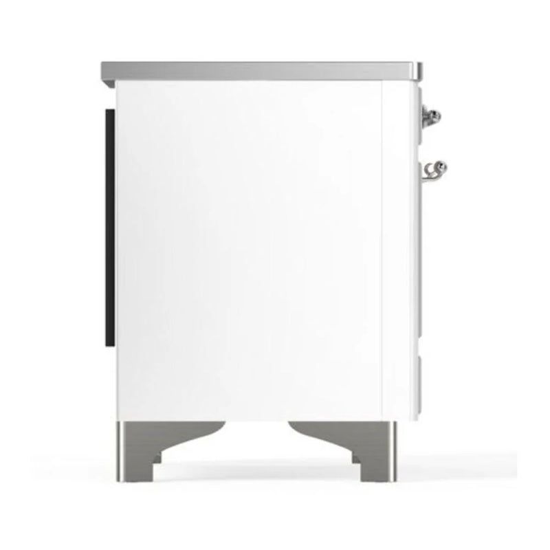 ILVE Majestic II 40" Induction Freestanding Range in White with Chrome Trim, UMDI10NS3WHC