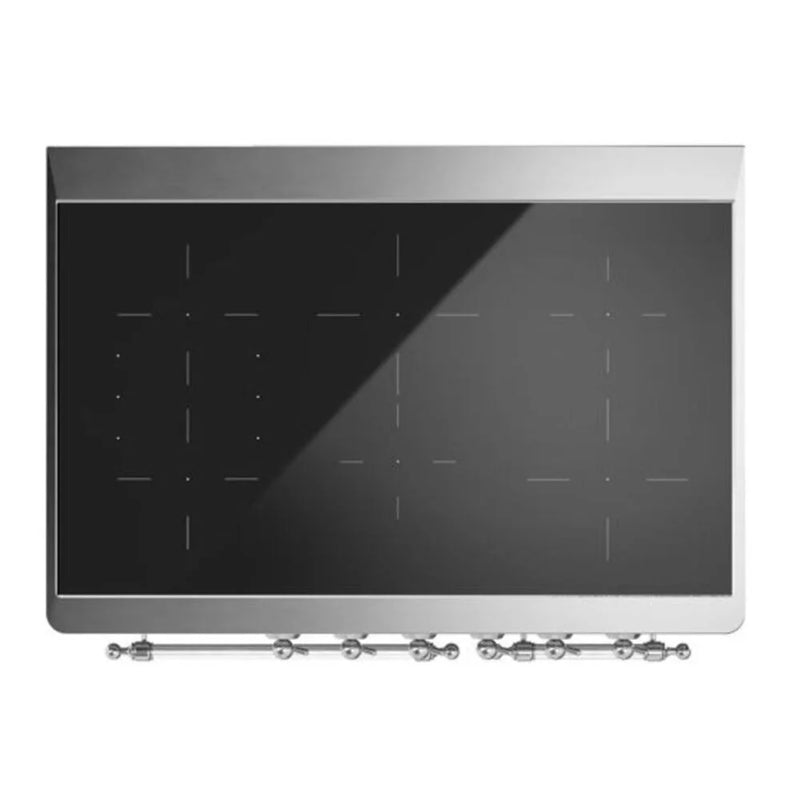 ILVE Majestic II 40" Induction Freestanding Range in White with Chrome Trim, UMDI10NS3WHC