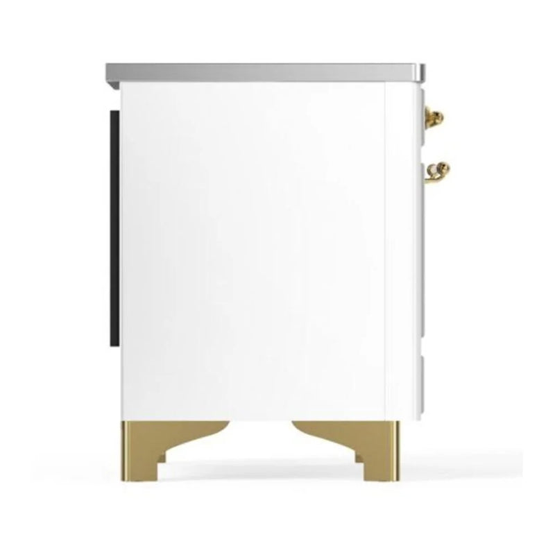 ILVE Majestic II 40" Induction Freestanding Range in White with Brass Trim, UMDI10NS3WHG