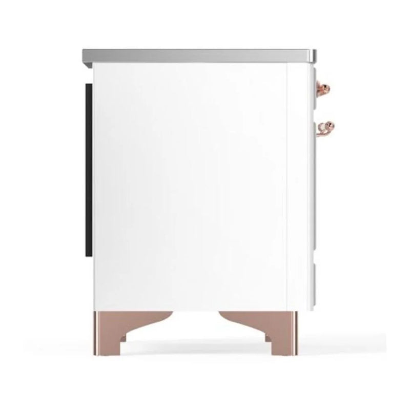 ILVE Majestic II 40" Induction Freestanding Range in White with Copper Trim, UMDI10NS3WHP