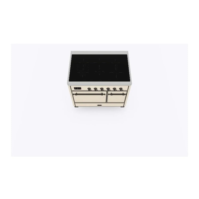 ILVE Majestic II 40" Induction Freestanding Range in Antique White with Burnished Trim, UMDI10QNS3AWB