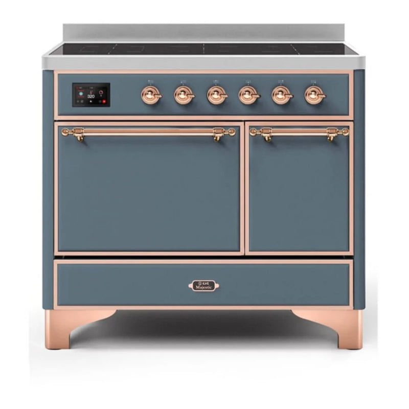 ILVE Majestic II 40" Induction Freestanding Range in Blue Grey with Copper Trim, UMDI10QNS3BGP