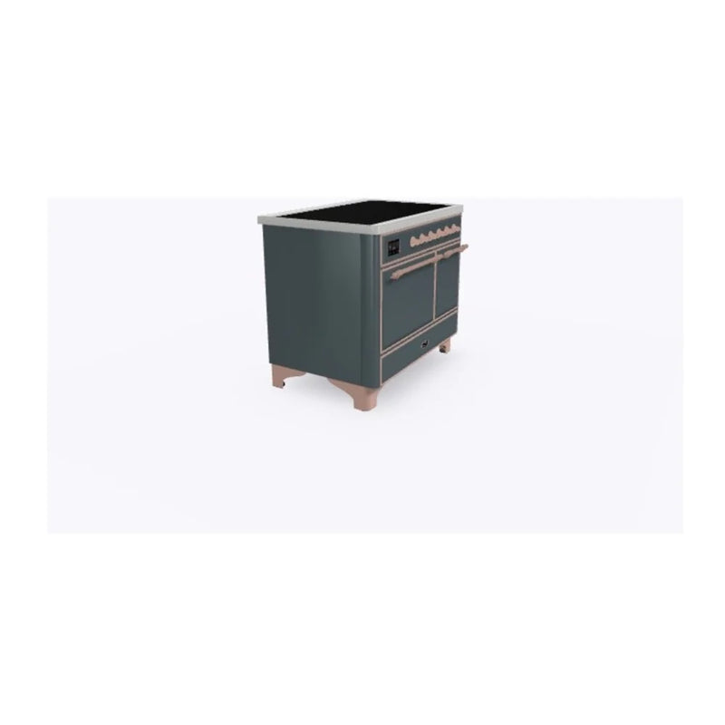 ILVE Majestic II 40" Induction Freestanding Range in Blue Grey with Copper Trim, UMDI10QNS3BGP