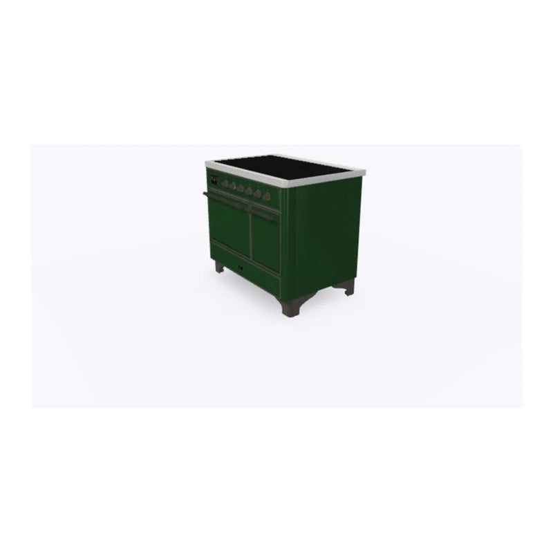ILVE Majestic II 40" Induction Freestanding Range in Emerald Green with Burnished Trim, UMDI10QNS3EGB