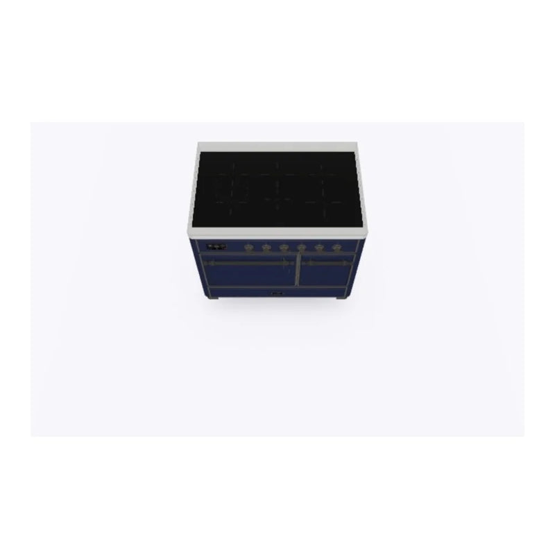 ILVE Majestic II 40" Induction Freestanding Range in Midnight Blue with Burnished Trim, UMDI10QNS3MBB