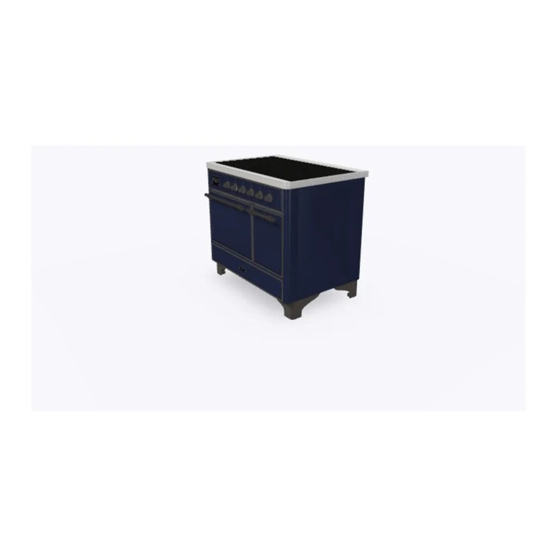 ILVE Majestic II 40" Induction Freestanding Range in Midnight Blue with Burnished Trim, UMDI10QNS3MBB