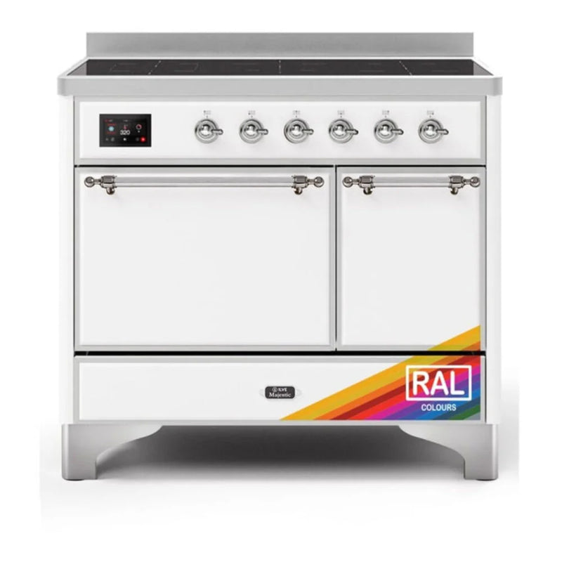 ILVE Majestic II 40" Induction Freestanding Range in RAL Color with Chrome Trim, UMDI10QNS3RAC