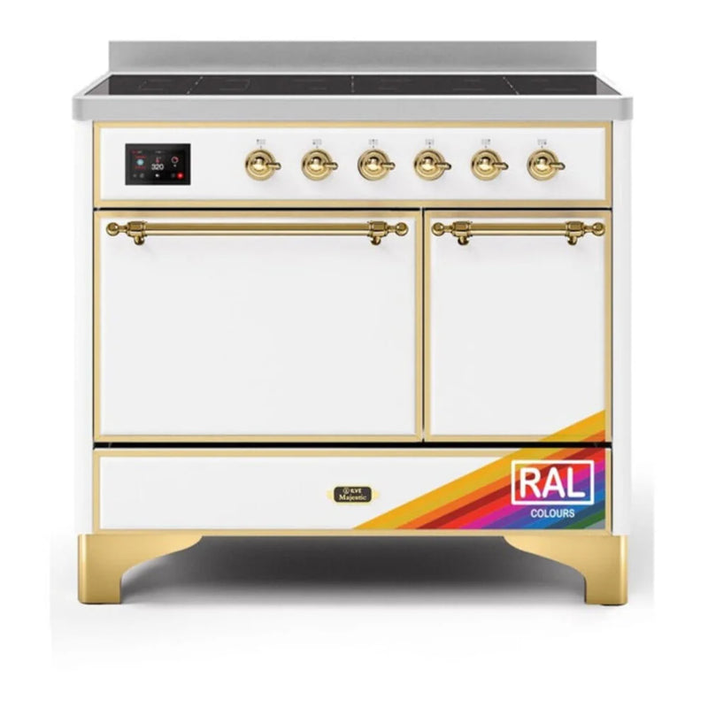 ILVE Majestic II 40" Induction Freestanding Range in RAL Color with Brass Trim, UMDI10QNS3RAG