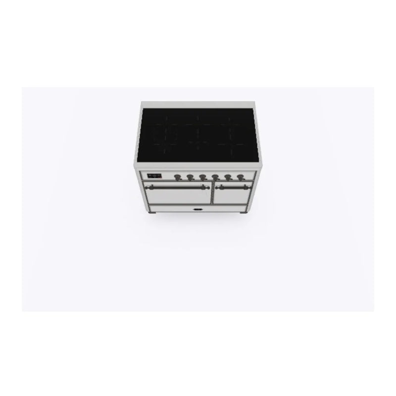 ILVE Majestic II 40" Induction Freestanding Range in Stainless Steel with Burnished Trim, UMDI10QNS3SSB