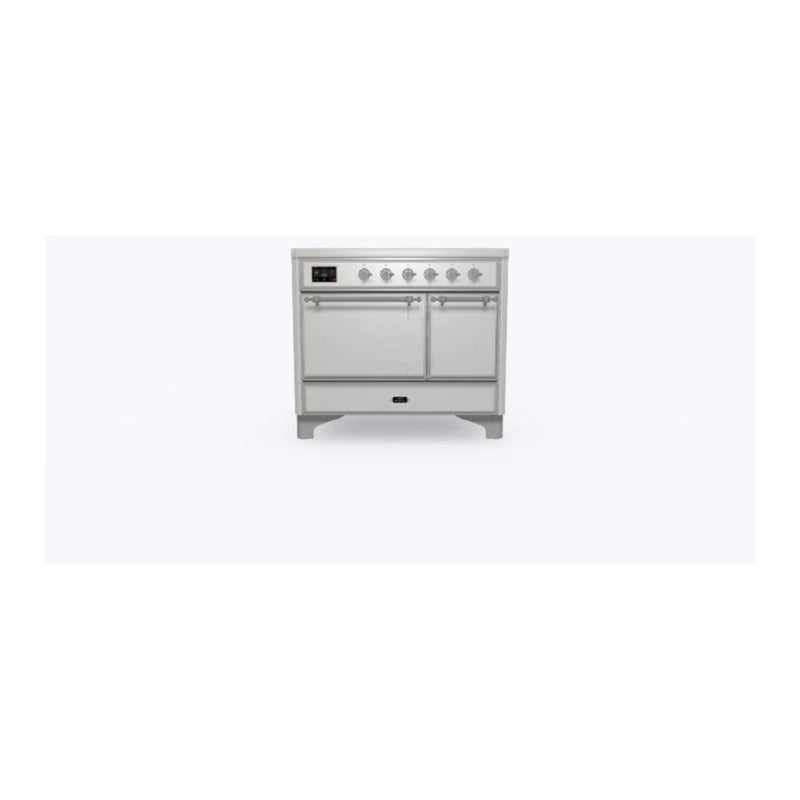 ILVE Majestic II 40" Induction Freestanding Range in Stainless Steel with Chrome Trim, UMDI10QNS3SSC