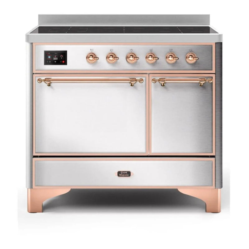 ILVE Majestic II 40" Induction Freestanding Range in Stainless Steel with Copper Trim, UMDI10QNS3SSP
