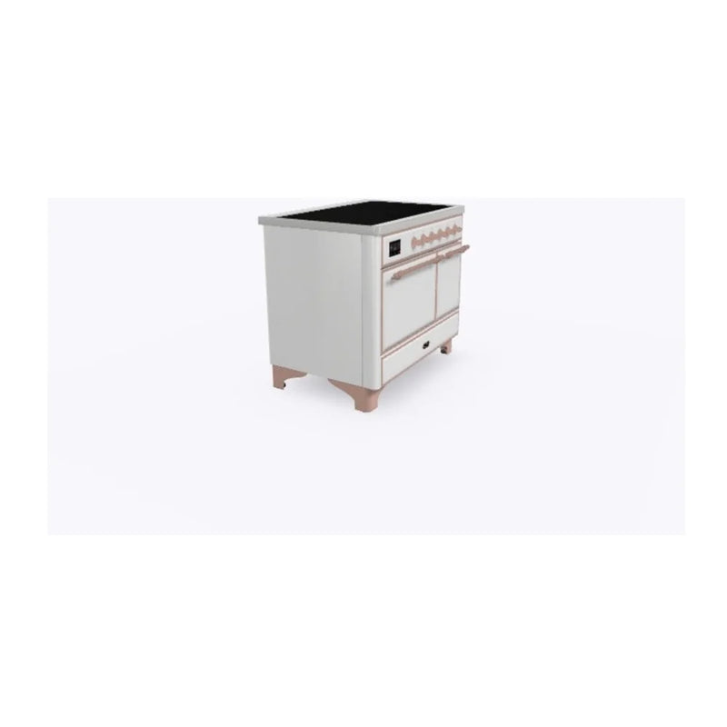 ILVE Majestic II 40" Induction Freestanding Range in White with Copper Trim, UMDI10QNS3WHP