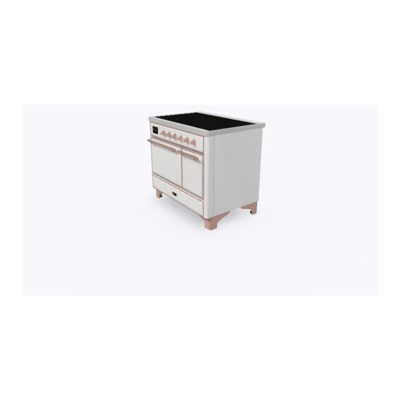 ILVE Majestic II 40" Induction Freestanding Range in White with Copper Trim, UMDI10QNS3WHP