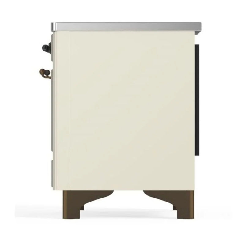 ILVE Majestic II 36" Induction Freestanding Range in Antique White with Burnished Trim, UMI09NS3AWB
