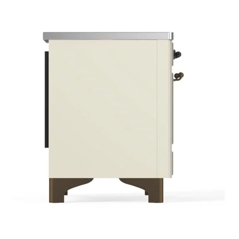 ILVE Majestic II 36" Induction Freestanding Range in Antique White with Burnished Trim, UMI09NS3AWB
