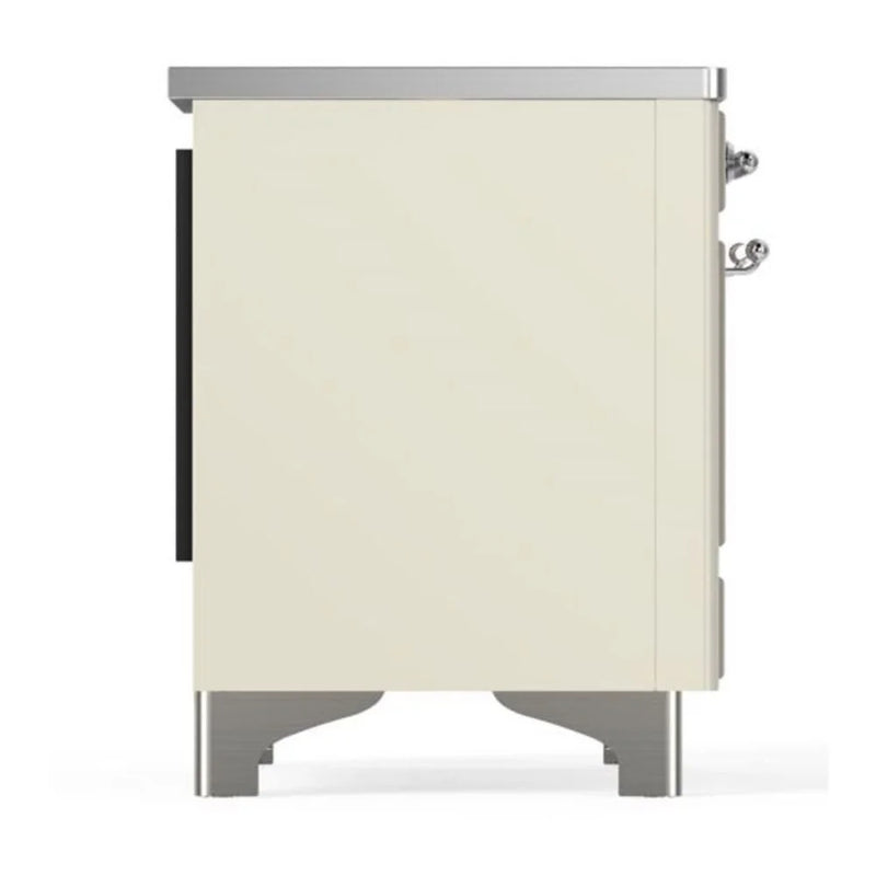 ILVE Majestic II 36" Induction Freestanding Range in Antique White with Chrome Trim, UMI09NS3AWC