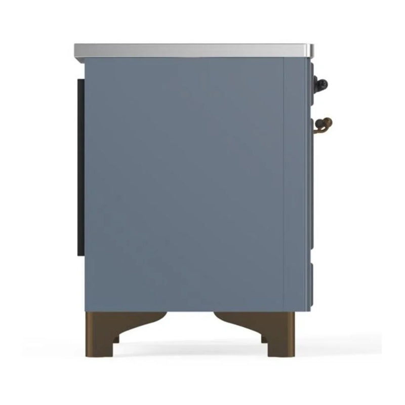 ILVE Majestic II 36" Induction Freestanding Range in Blue Grey with Burnished Trim, UMI09NS3BGB