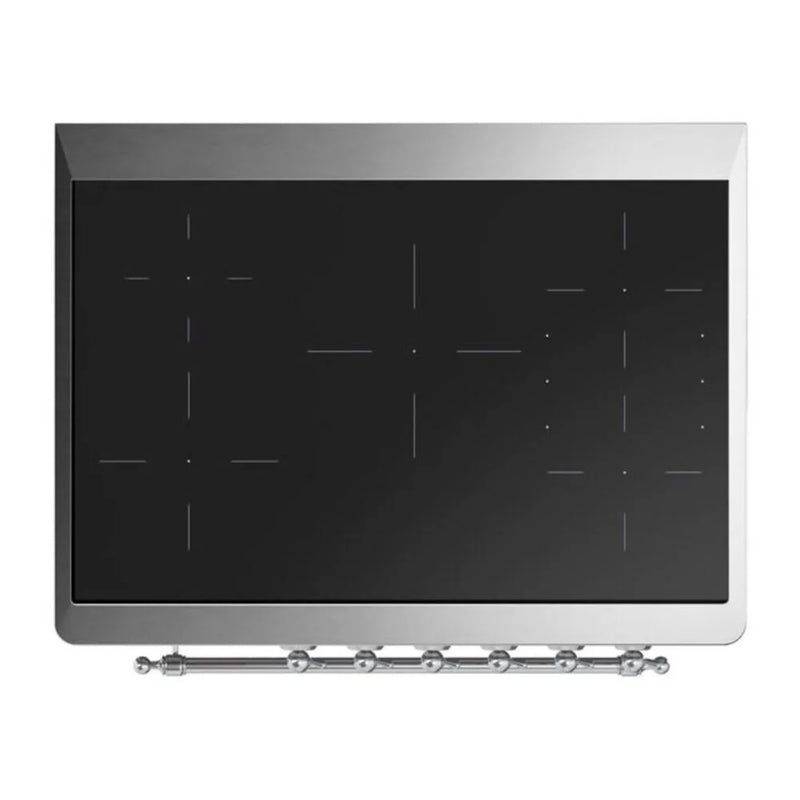 ILVE Majestic II 36" Induction Freestanding Range in Blue Grey with Chrome Trim, UMI09NS3BGC