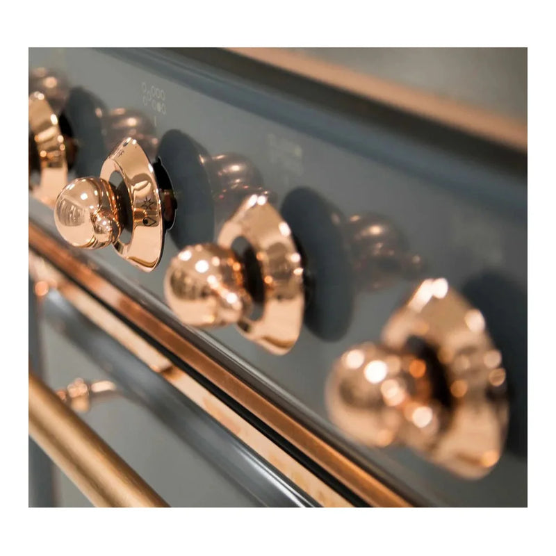 ILVE Majestic II 36" Induction Freestanding Range in Blue Grey with Copper Trim, UMI09NS3BGP