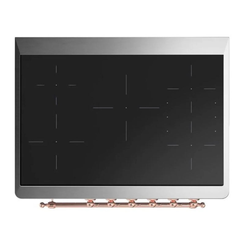 ILVE Majestic II 36" Induction Freestanding Range in Blue Grey with Copper Trim, UMI09NS3BGP