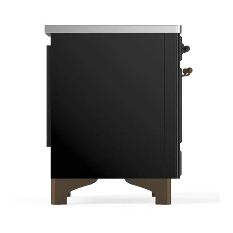 ILVE Majestic II 36" Induction Freestanding Range in Glossy Black with Burnished Trim, UMI09NS3BKB