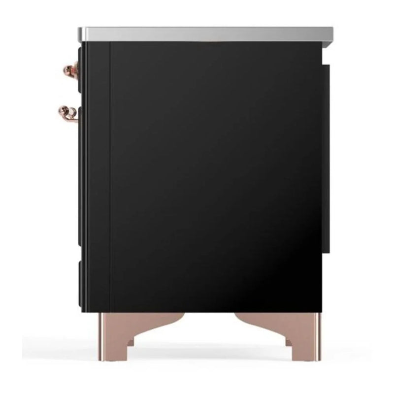 ILVE Majestic II 36" Induction Freestanding Range in Glossy Black with Copper Trim, UMI09NS3BKP