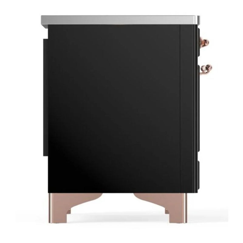 ILVE Majestic II 36" Induction Freestanding Range in Glossy Black with Copper Trim, UMI09NS3BKP