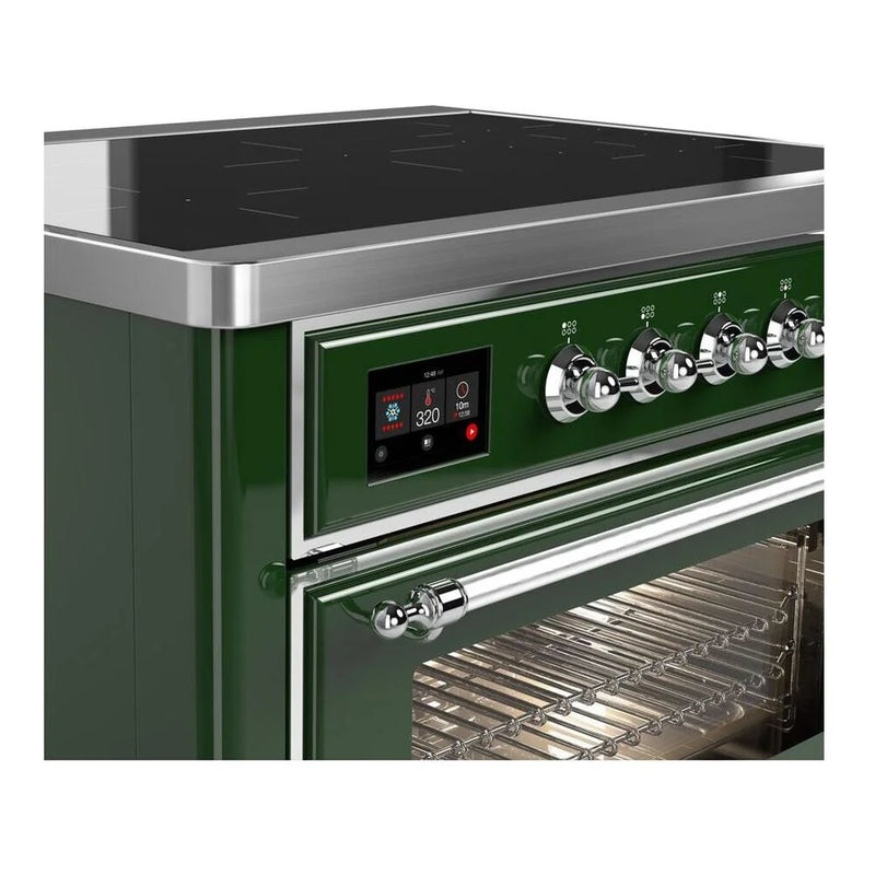 ILVE Majestic II 36" Induction Freestanding Range in Emerald Green with Chrome Trim, UMI09NS3EGC