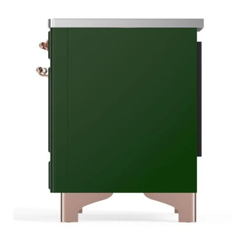 ILVE Majestic II 36" Induction Freestanding Range in Emerald Green with Copper Trim, UMI09NS3EGP