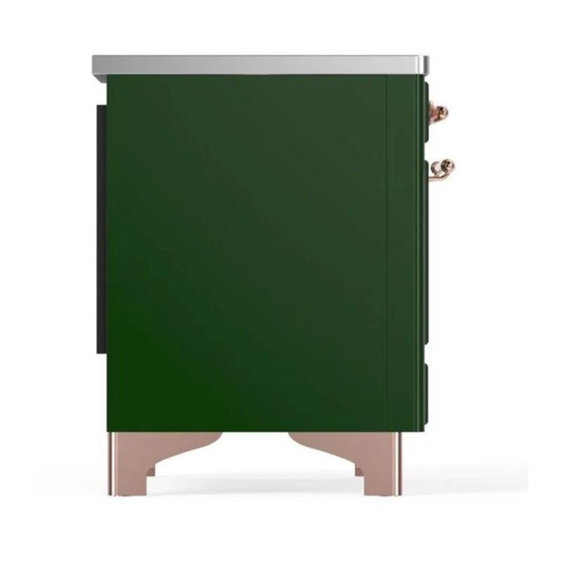 ILVE Majestic II 36" Induction Freestanding Range in Emerald Green with Copper Trim, UMI09NS3EGP