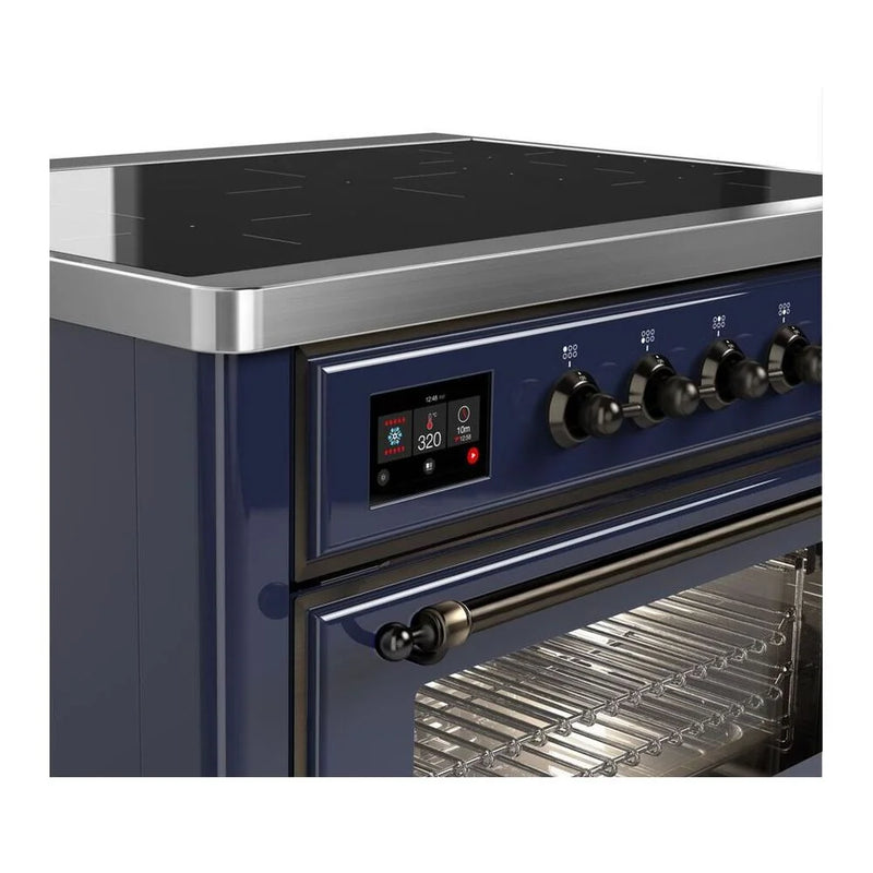ILVE Majestic II 36" Induction Freestanding Range in Midnight Blue with Burnished Trim, UMI09NS3MBB