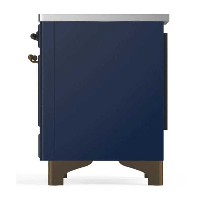 ILVE Majestic II 36" Induction Freestanding Range in Midnight Blue with Burnished Trim, UMI09NS3MBB