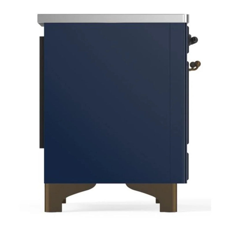 ILVE Majestic II 36" Induction Freestanding Range in Midnight Blue with Burnished Trim, UMI09NS3MBB