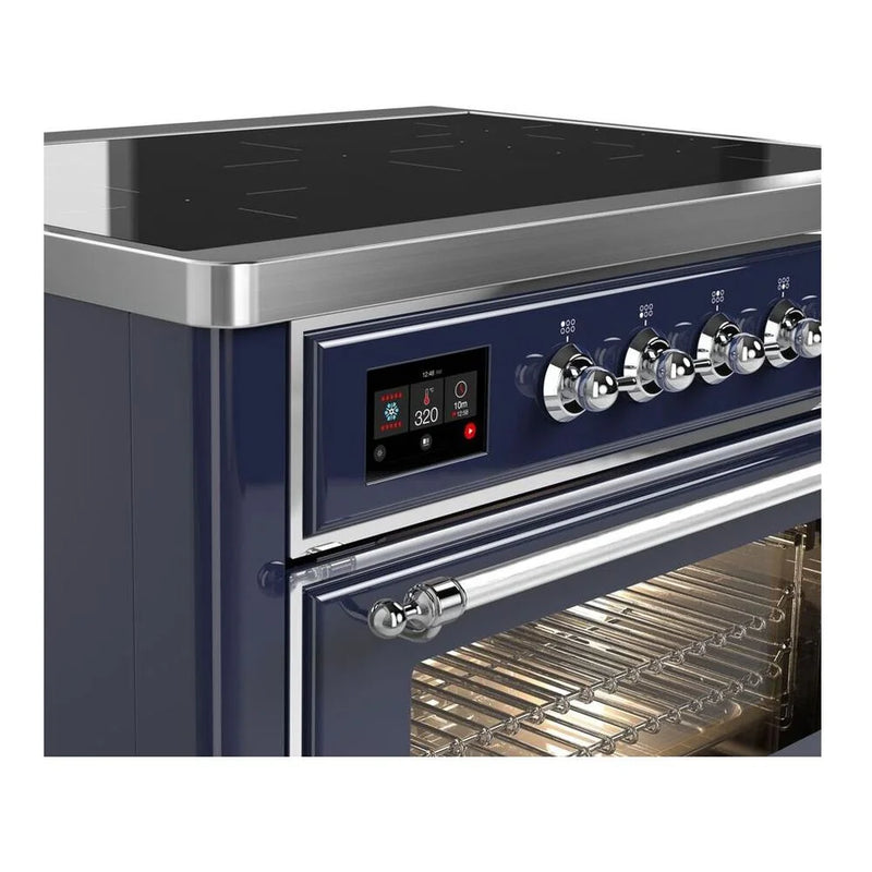 ILVE Majestic II 36" Induction Freestanding Range in Midnight Blue with Chrome Trim, UMI09NS3MBC