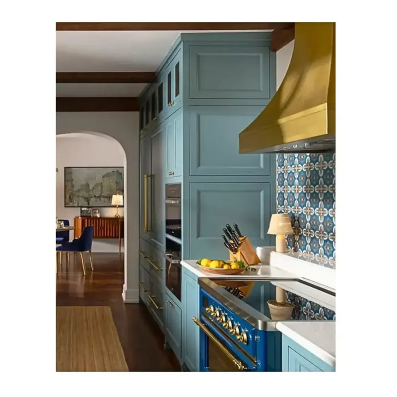 ILVE Majestic II 36" Induction Freestanding Range in Midnight Blue with Brass Trim, UMI09NS3MBG