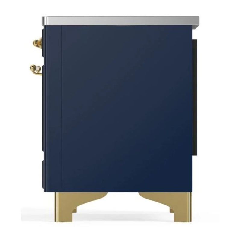 ILVE Majestic II 36" Induction Freestanding Range in Midnight Blue with Brass Trim, UMI09NS3MBG