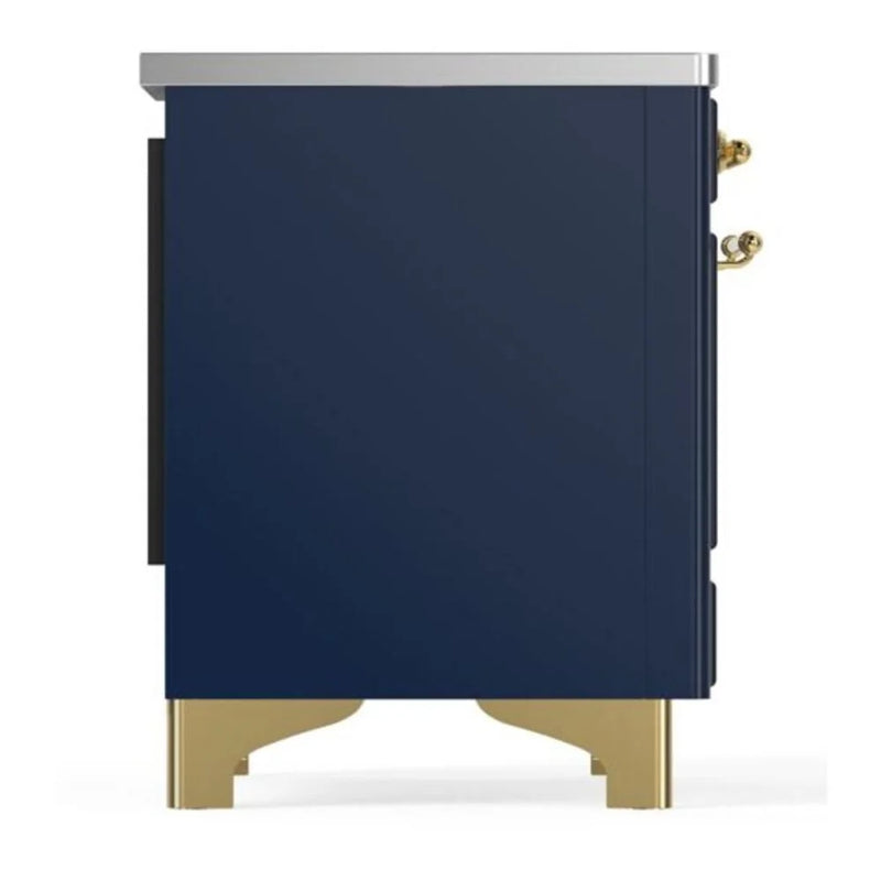 ILVE Majestic II 36" Induction Freestanding Range in Midnight Blue with Brass Trim, UMI09NS3MBG