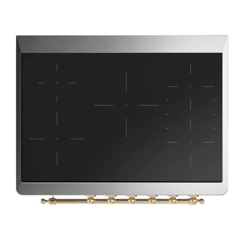 ILVE Majestic II 36" Induction Freestanding Range in Midnight Blue with Brass Trim, UMI09NS3MBG