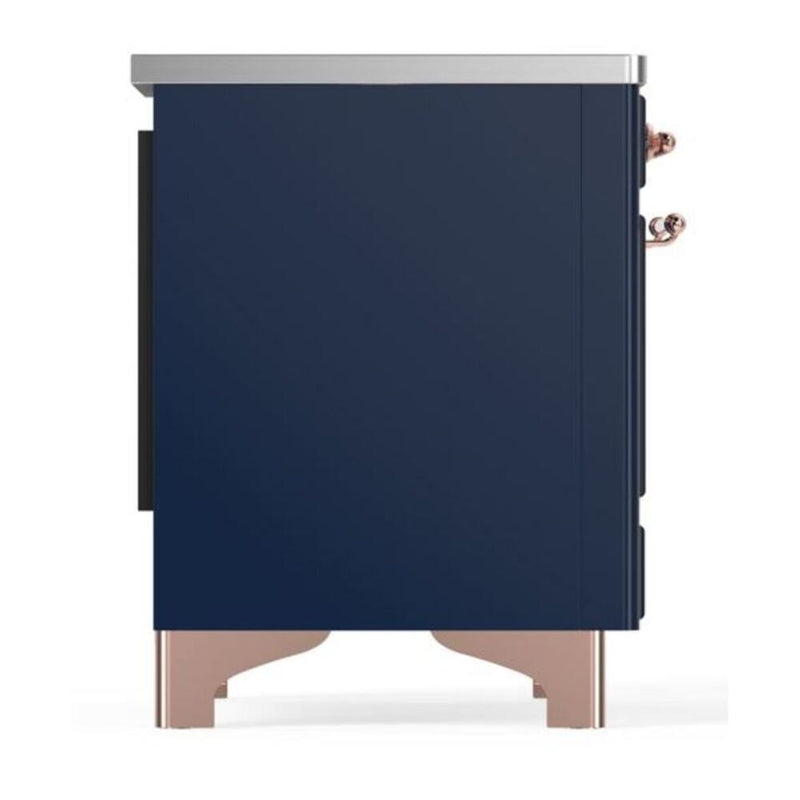 ILVE Majestic II 36" Induction Freestanding Range in Midnight Blue with Copper Trim, UMI09NS3MBP