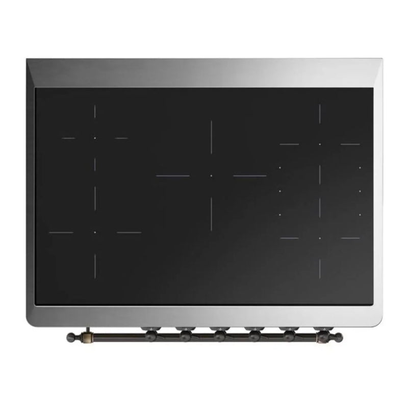 ILVE Majestic II 36" Induction Freestanding Range in Graphite Matte with Burnished Trim, UMI09NS3MGB