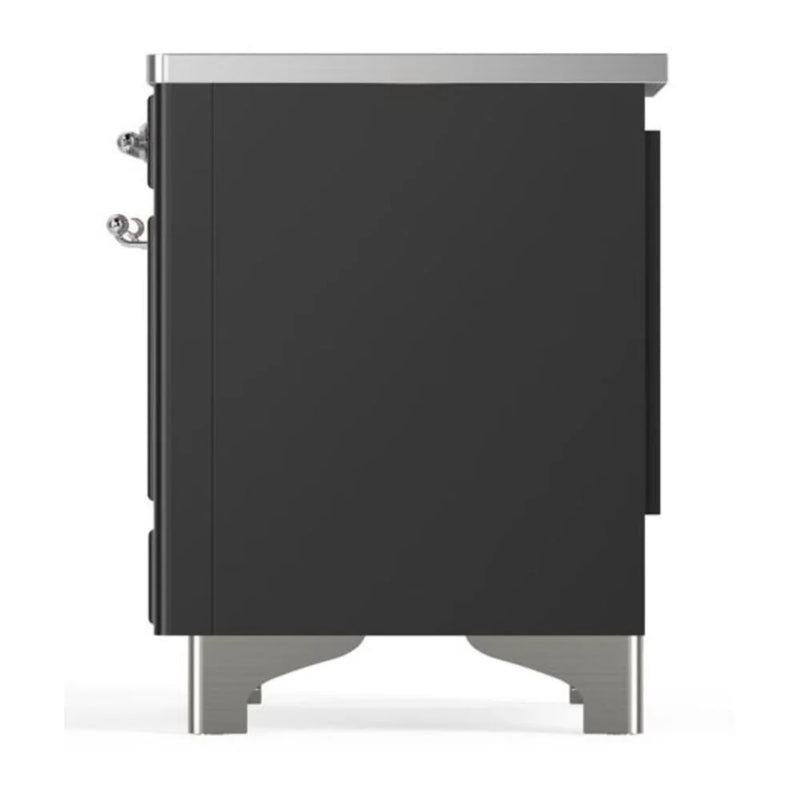 ILVE Majestic II 36" Induction Freestanding Range in Graphite Matte with Chrome Trim, UMI09NS3MGC