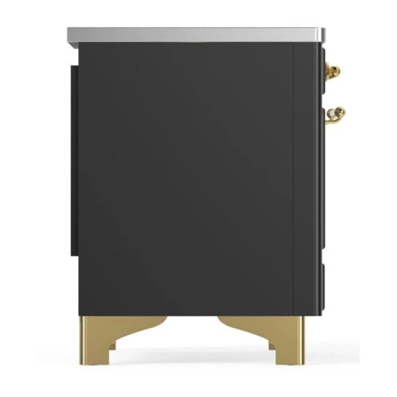 ILVE Majestic II 36" Induction Freestanding Range in Graphite Matte with Brass Trim, UMI09NS3MGG