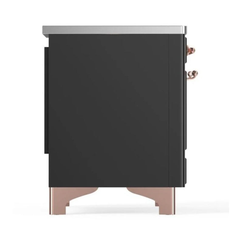 ILVE Majestic II 36" Induction Freestanding Range in Graphite Matte with Copper Trim, UMI09NS3MGP